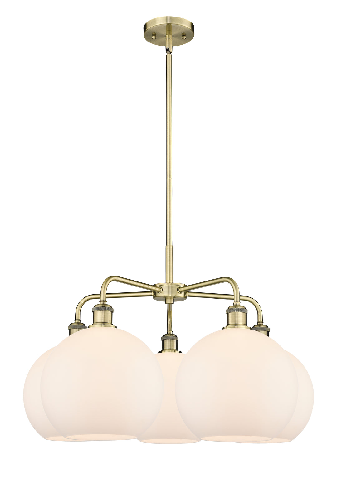 Innovations Lighting Athens 10" Chandelier Chandeliers Innovations Lighting Antique Brass Matte White ; Glass Type: White 