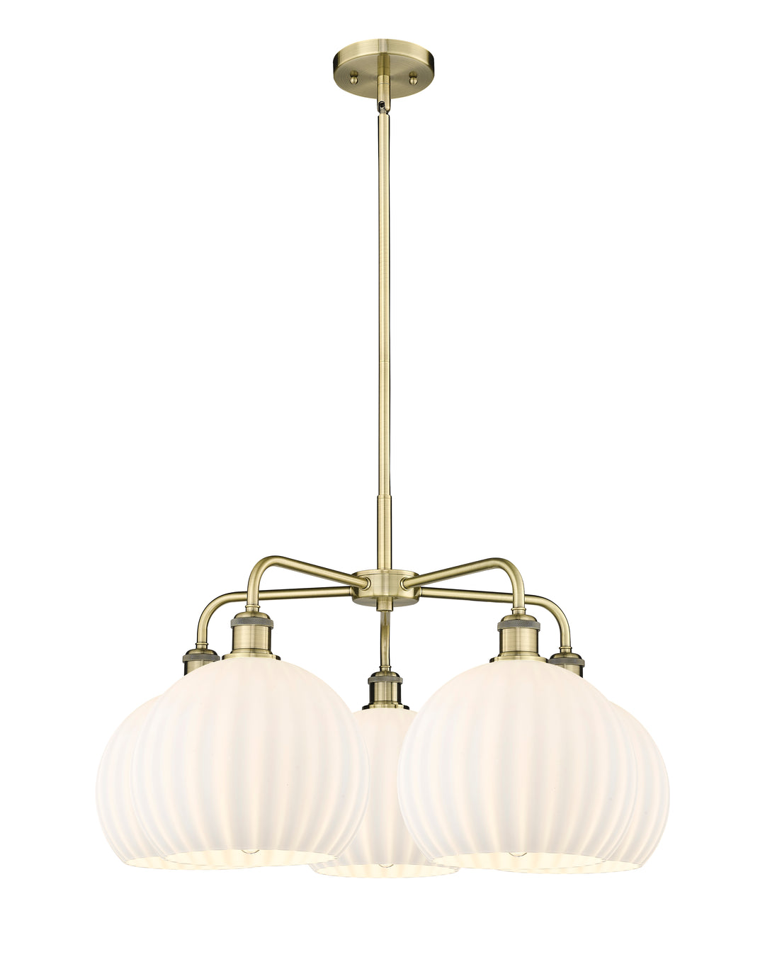 Innovations Lighting White Venetian 10" Chandelier - Antique Brass Chandeliers Innovations Lighting White Venetian ; Glass Type: White  