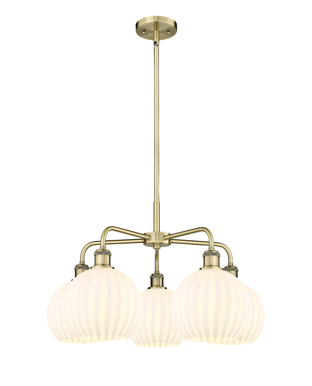 Innovations Lighting White Venetian 8" Chandelier - Antique Brass