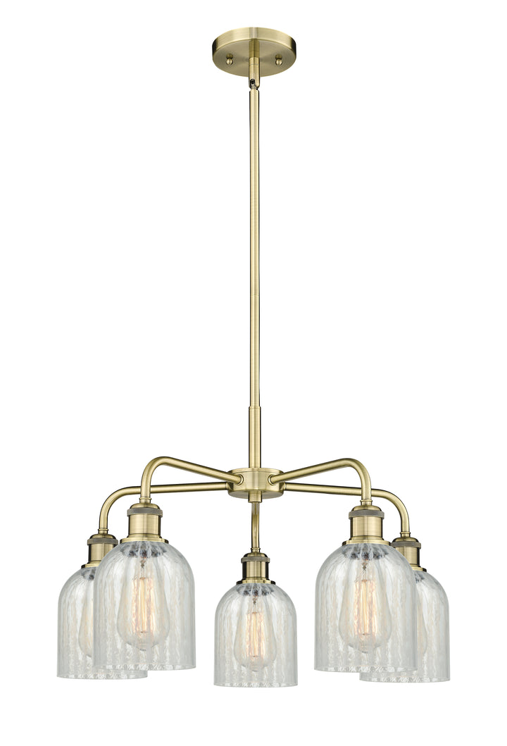 Innovations Lighting Caledonia 5" Chandelier Chandeliers Innovations Lighting Antique Brass Mouchette ; Glass Type: Colorful 