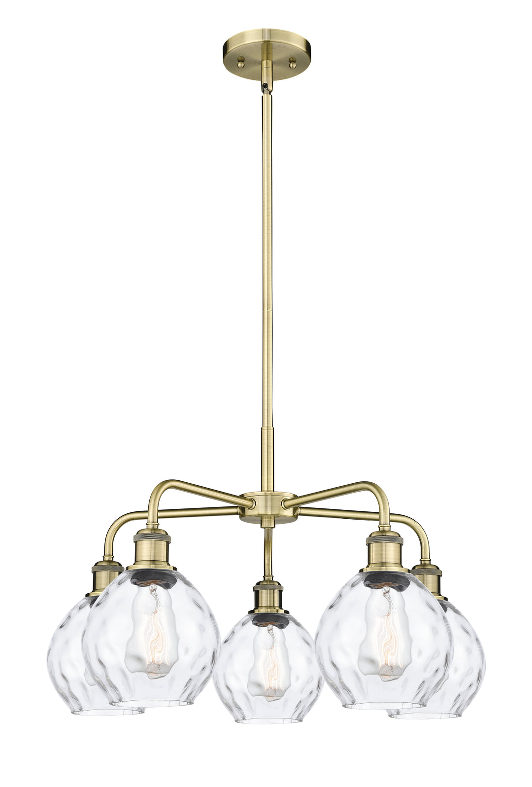 Innovations Lighting Waverly 6" Chandelier - Antique Brass Chandeliers Innovations Lighting Clear ; Glass Type: Water  