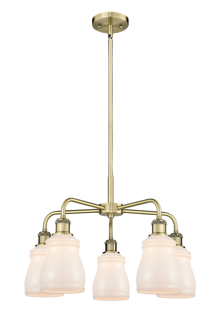 Innovations Lighting Ellery 5" Chandelier - Antique Brass Chandeliers Innovations Lighting White ; Glass Type: White  