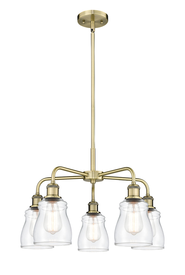 Innovations Lighting Ellery 5" Chandelier - Antique Brass Chandeliers Innovations Lighting Clear ; Glass Type: Clear  