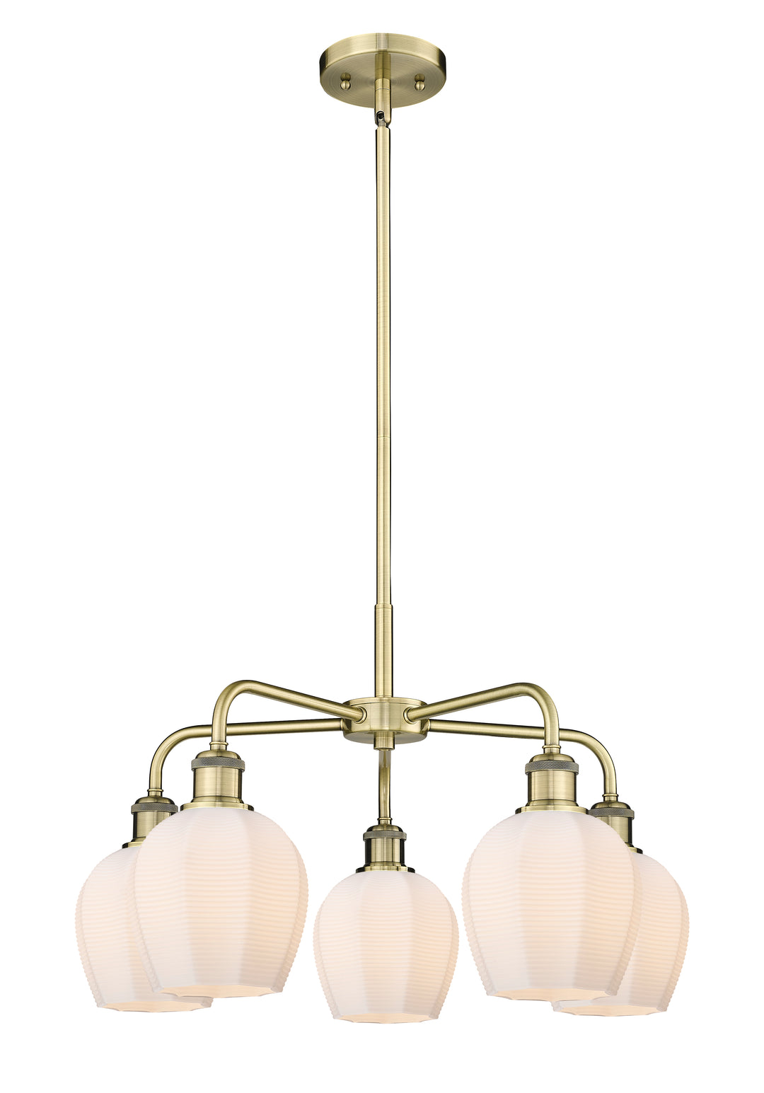 Innovations Lighting Norfolk 6" Chandelier - Antique Brass Chandeliers Innovations Lighting Matte White ; Glass Type: Frosted  