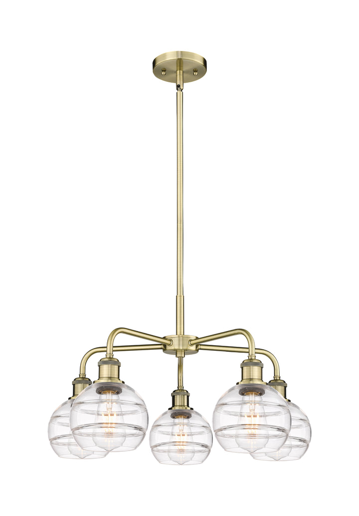 Innovations Lighting Rochester 6" Chandelier - Antique Brass Chandeliers Innovations Lighting Clear ; Glass Type: Clear  