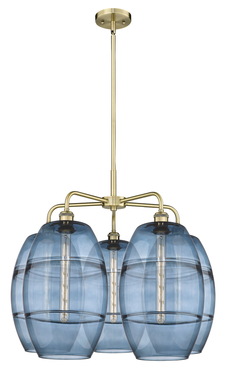 Innovations Lighting Vaz 10" Chandelier - Antique Brass Chandeliers Innovations Lighting Blue  ; Glass Type: Blue  