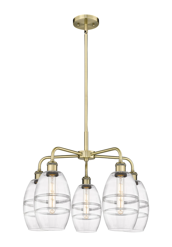 Innovations Lighting Vaz 6" Chandelier - Antique Brass Chandeliers Innovations Lighting Clear ; Glass Type: Clear  