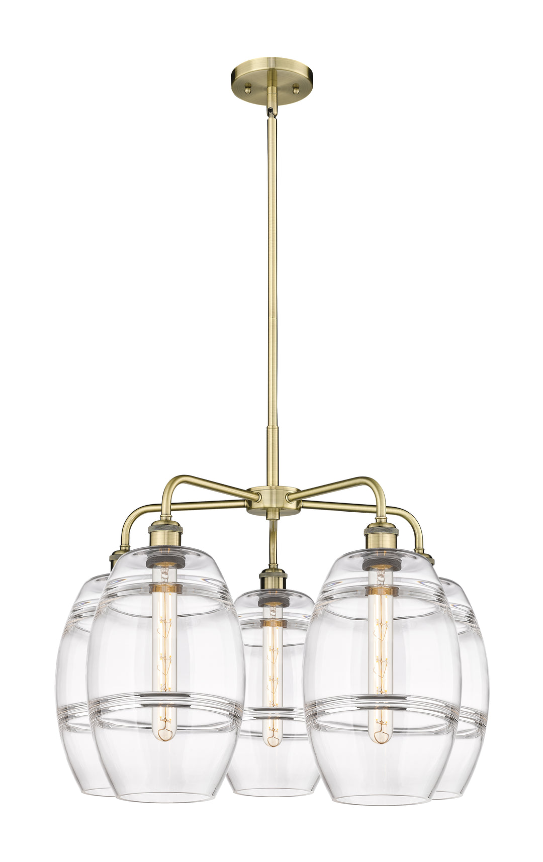 Innovations Lighting Vaz 8" Chandelier - Antique Brass Chandeliers Innovations Lighting Clear ; Glass Type: Clear  