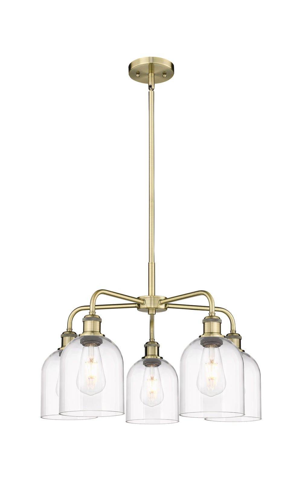 Innovations Lighting Bella 6" Chandelier Chandeliers Innovations Lighting Antique Brass Clear ; Glass Type: Clear 