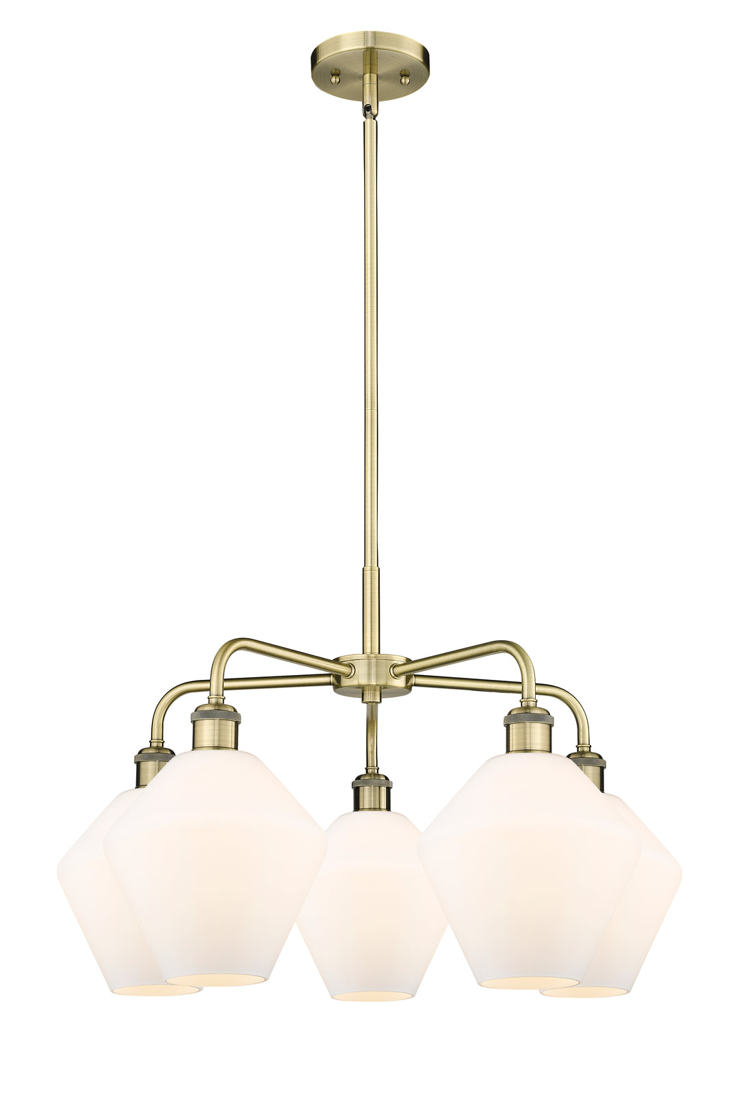 Innovations Lighting Cindyrella 8" Chandelier - Antique Brass Chandeliers Innovations Lighting Cased Matte White ; Glass Type: White  