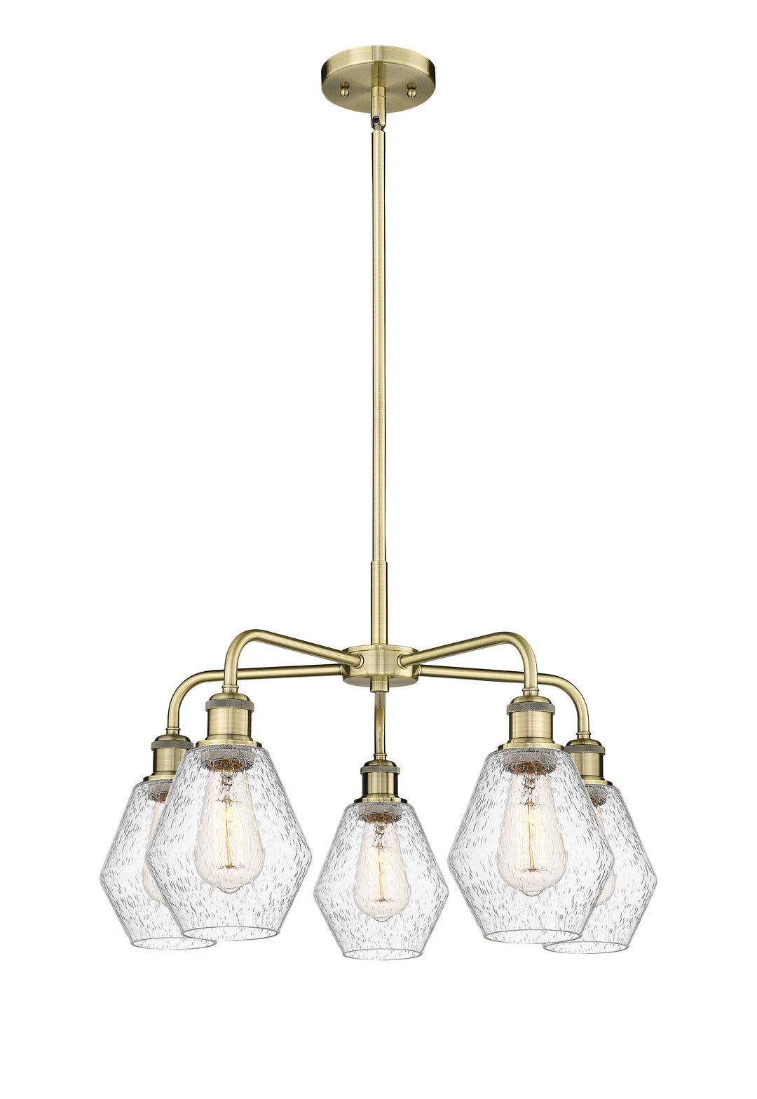 Innovations Lighting Cindyrella 6" Chandelier - Antique Brass Chandeliers Innovations Lighting Seedy ; Glass Type: Seeded  