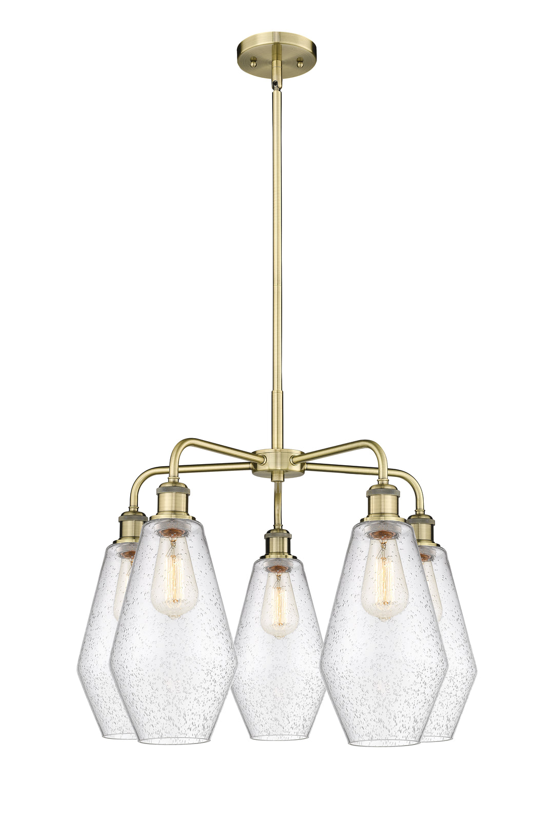 Innovations Lighting Cindyrella 7" Chandelier - Antique Brass Chandeliers Innovations Lighting Seedy ; Glass Type: Seeded  