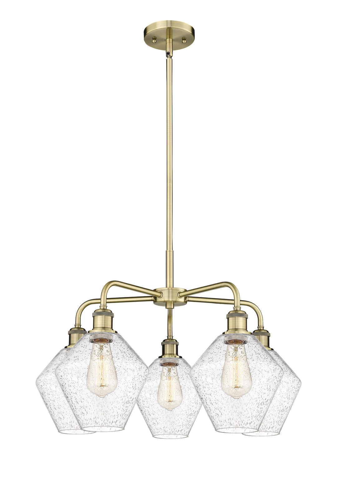 Innovations Lighting Cindyrella 8" Chandelier - Antique Brass Chandeliers Innovations Lighting Seedy ; Glass Type: Seeded  