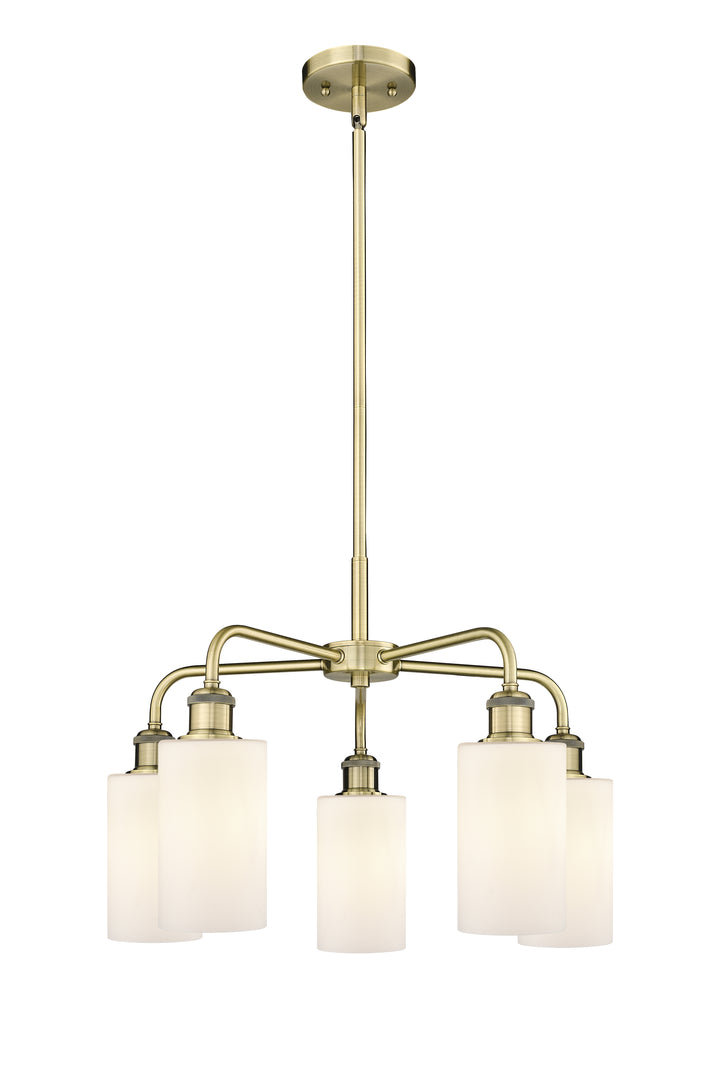 Innovations Lighting Clymer 4" Chandelier - Antique Brass Chandeliers Innovations Lighting Matte White ; Glass Type: White  