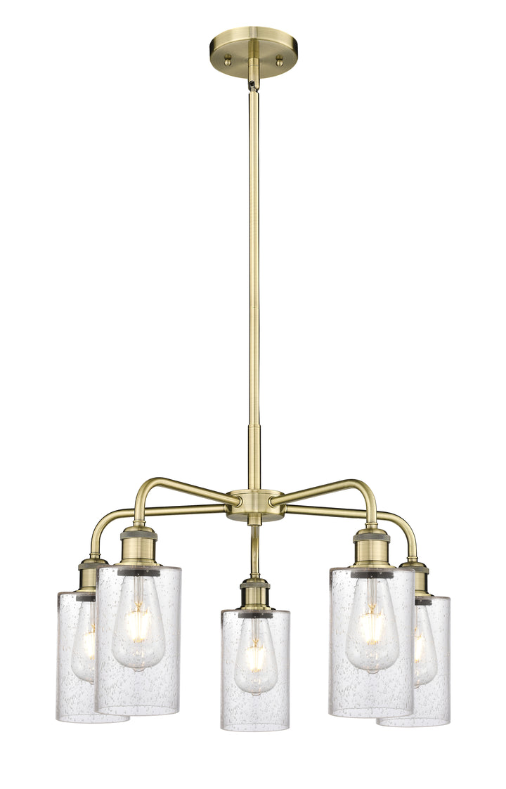 Innovations Lighting Clymer 4" Chandelier - Antique Brass Chandeliers Innovations Lighting Seedy ; Glass Type: Transparent  