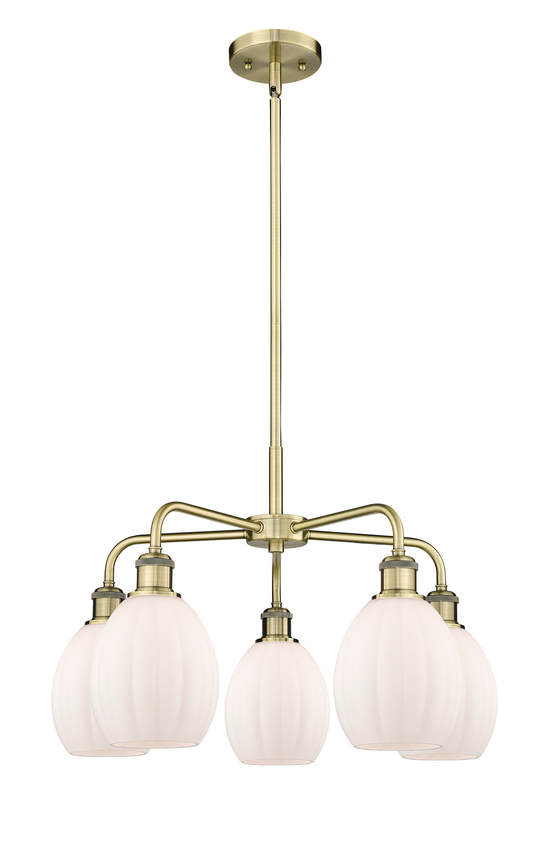 Innovations Lighting Eaton 5.5" Chandelier - Antique Brass Chandeliers Innovations Lighting Matte White ; Glass Type: White; Ribbed  