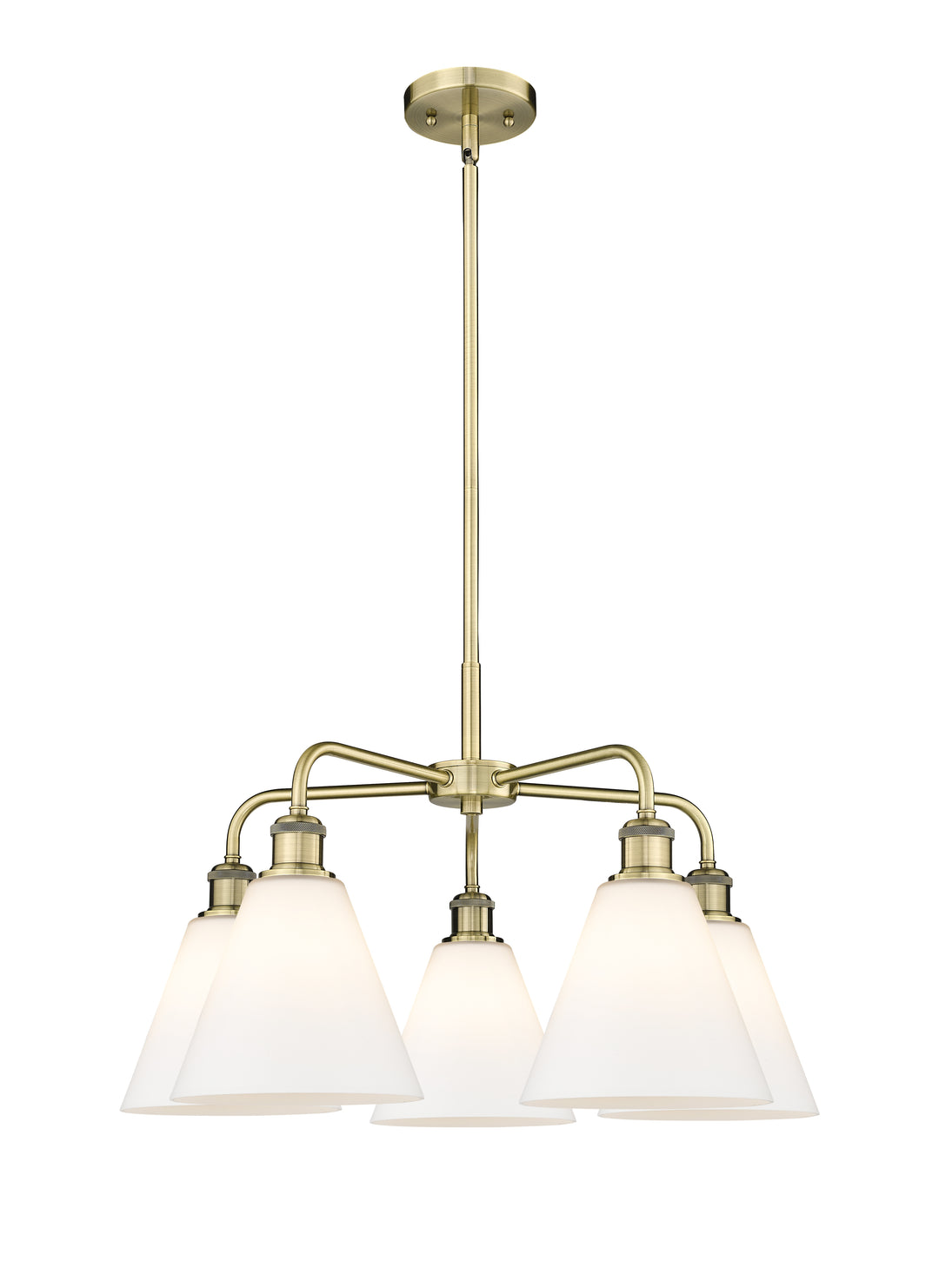 Innovations Lighting Berkshire Glass 8" Chandelier Chandeliers Innovations Lighting Antique Brass Matte White ; Glass Type: White 