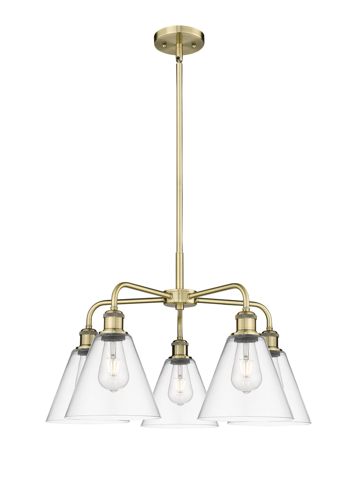 Innovations Lighting Berkshire Glass 8" Chandelier Chandeliers Innovations Lighting Antique Brass Clear ; Glass Type: Clear 