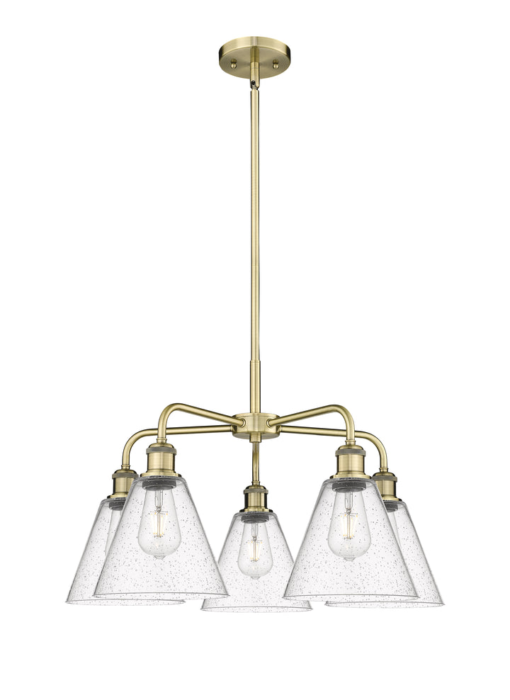 Innovations Lighting Berkshire Glass 8" Chandelier Chandeliers Innovations Lighting Antique Brass Seedy ; Glass Type: Seeded 