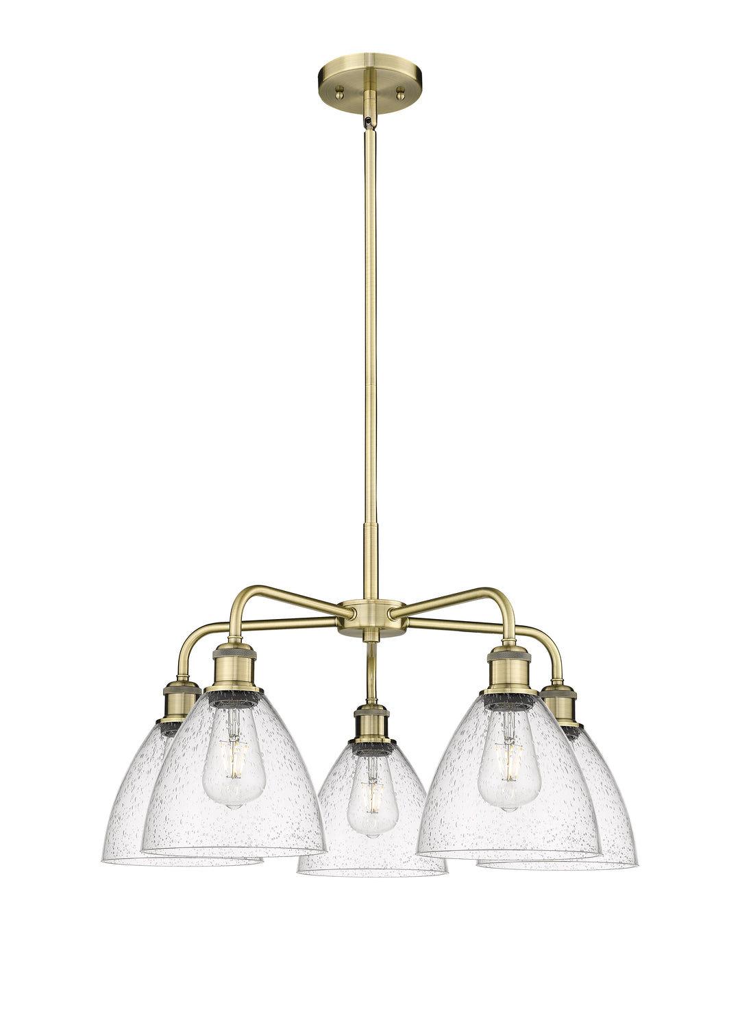 Innovations Lighting Bristol 7.5" Chandelier - Antique Brass Chandeliers Innovations Lighting Seedy ; Glass Type: Seeded  