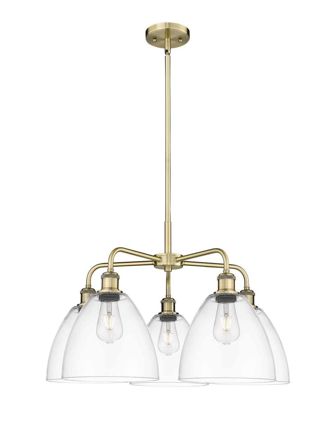 Innovations Lighting Bristol 9" Chandelier Chandeliers Innovations Lighting Antique Brass Clear ; Glass Type: Clear 