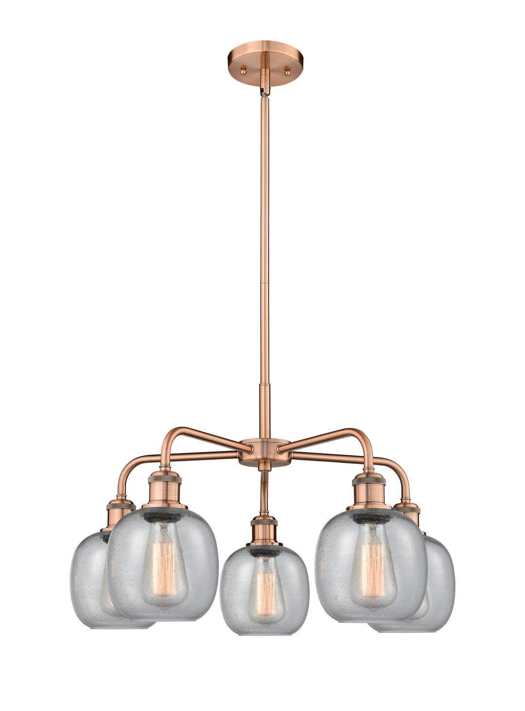 Innovations Lighting Belfast 6" Chandelier Chandeliers Innovations Lighting Antique Copper Seedy ; Glass Type: Seeded 