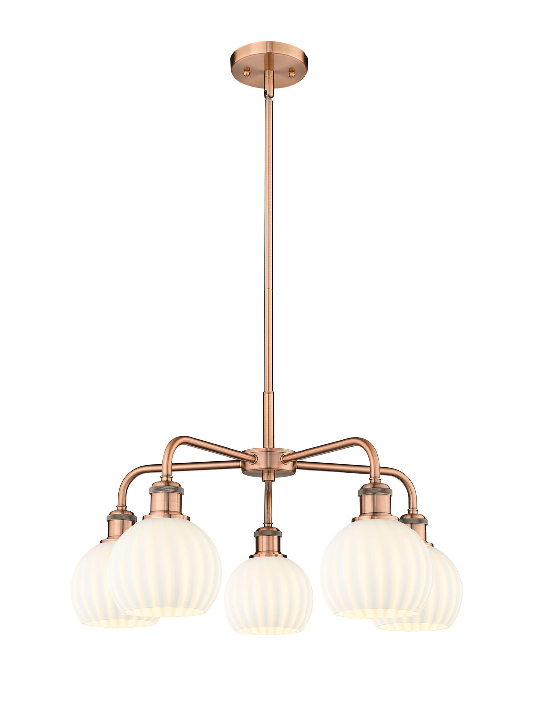 Innovations Lighting White Venetian 6" Chandelier - Antique Copper