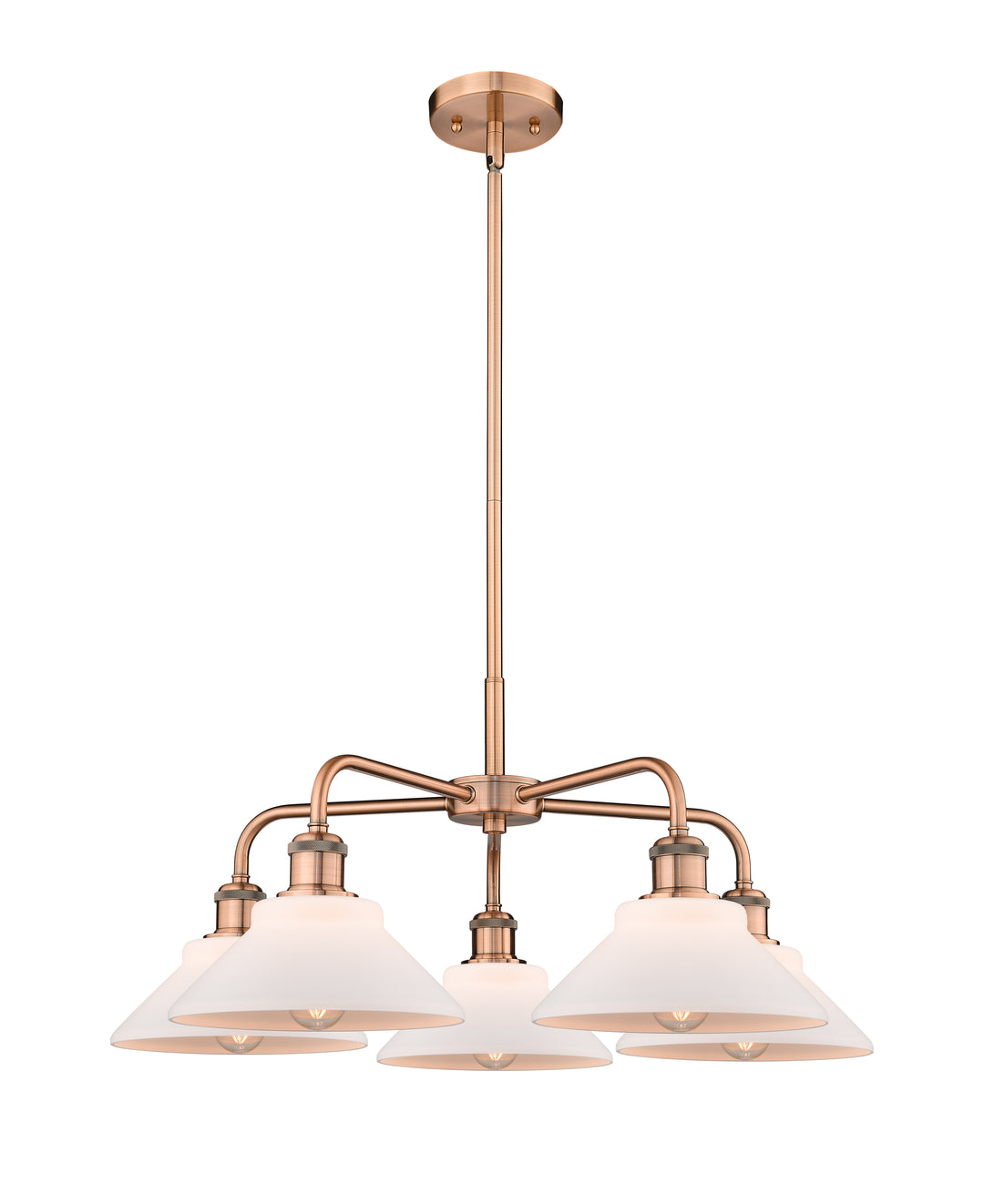 Innovations Lighting Orwell 9" Chandelier - Antique Copper Chandeliers Innovations Lighting Matte White ; Glass Type: White  