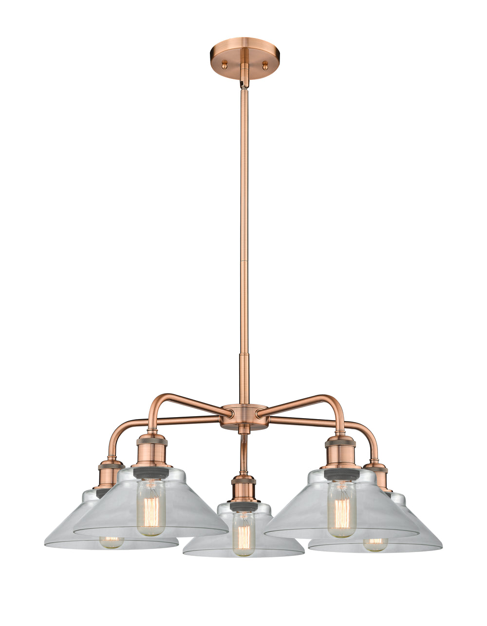 Innovations Lighting Orwell 9" Chandelier - Antique Copper Chandeliers Innovations Lighting Clear ; Glass Type: Clear  