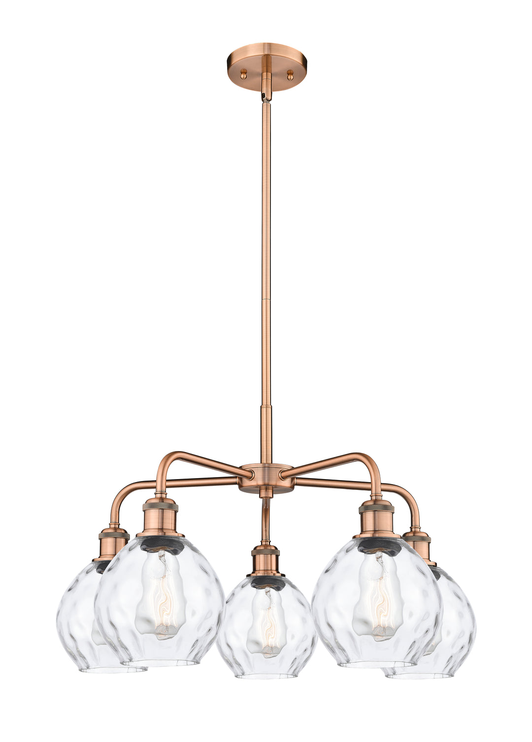 Innovations Lighting Waverly 6" Chandelier - Antique Copper Chandeliers Innovations Lighting Clear ; Glass Type: Water  