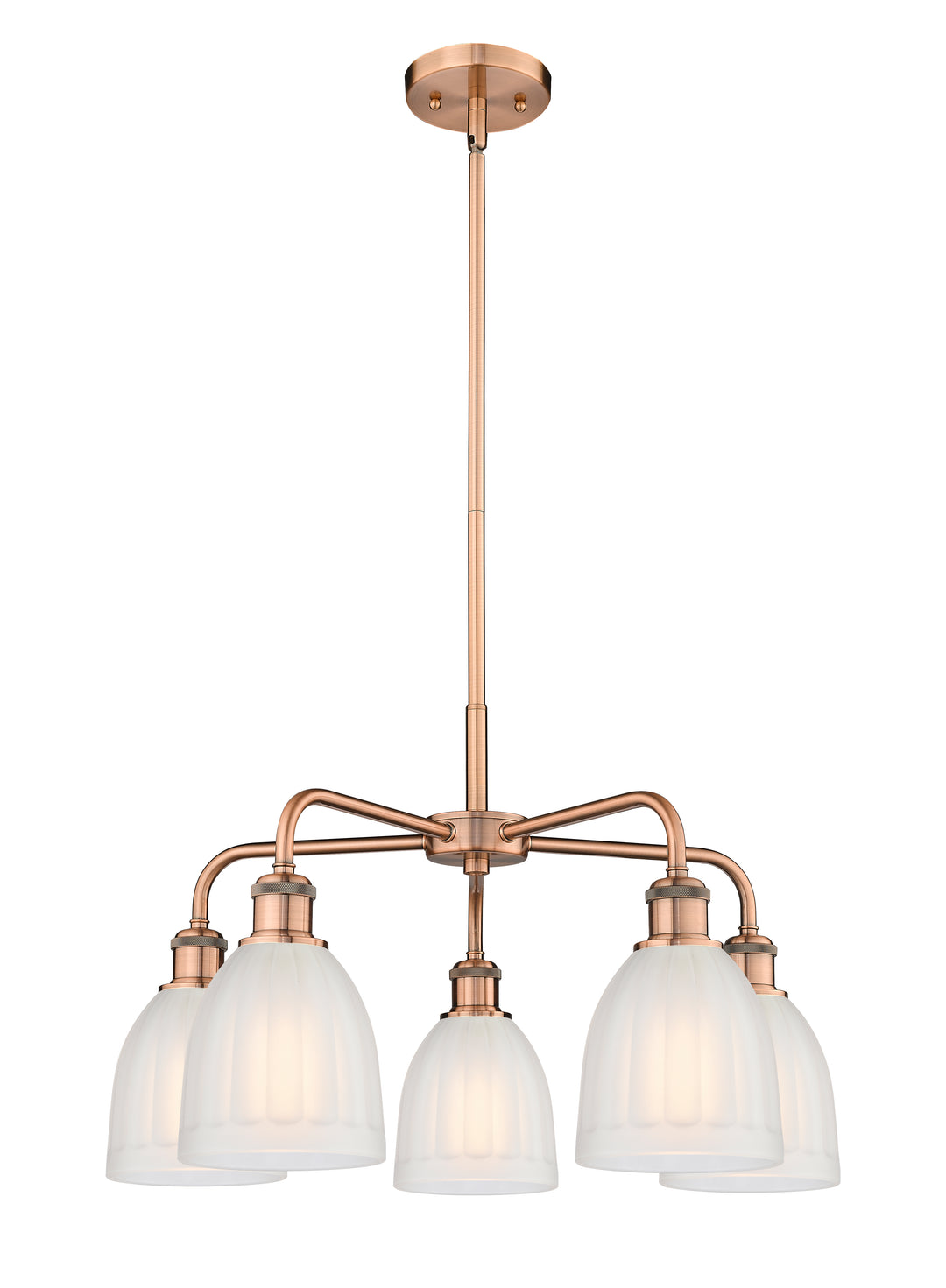 Innovations Lighting Brookfield 6" Chandelier Chandeliers Innovations Lighting Antique Copper White ; Glass Type: Frosted; Ribbed 