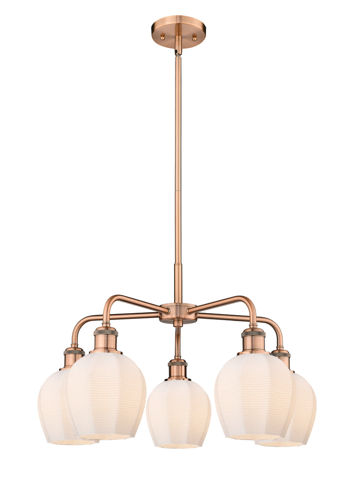 Innovations Lighting Norfolk 6" Chandelier - Antique Copper Chandeliers Innovations Lighting Matte White ; Glass Type: Frosted  