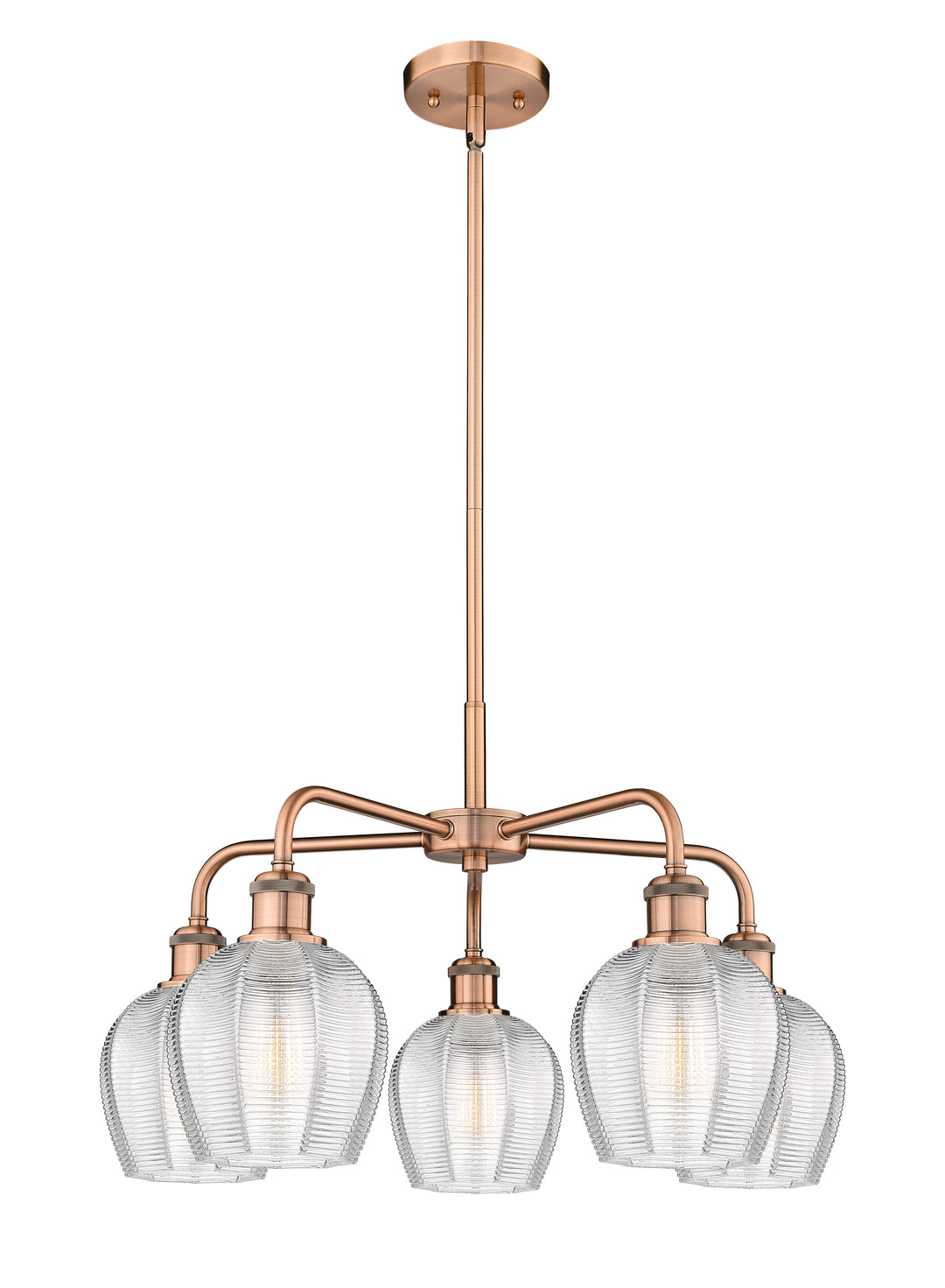 Innovations Lighting Norfolk 6" Chandelier - Antique Copper Chandeliers Innovations Lighting Clear ; Glass Type: Clear  