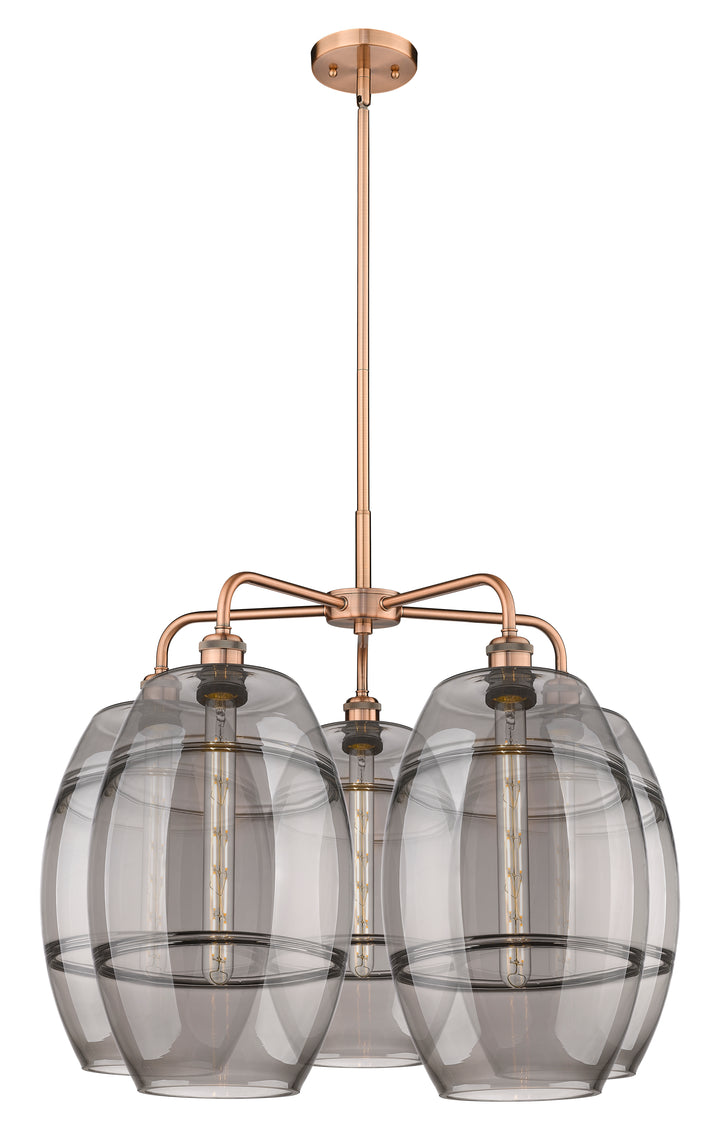 Innovations Lighting Vaz 10" Chandelier - Antique Copper Chandeliers Innovations Lighting Light Smoke ; Glass Type: Smoked  