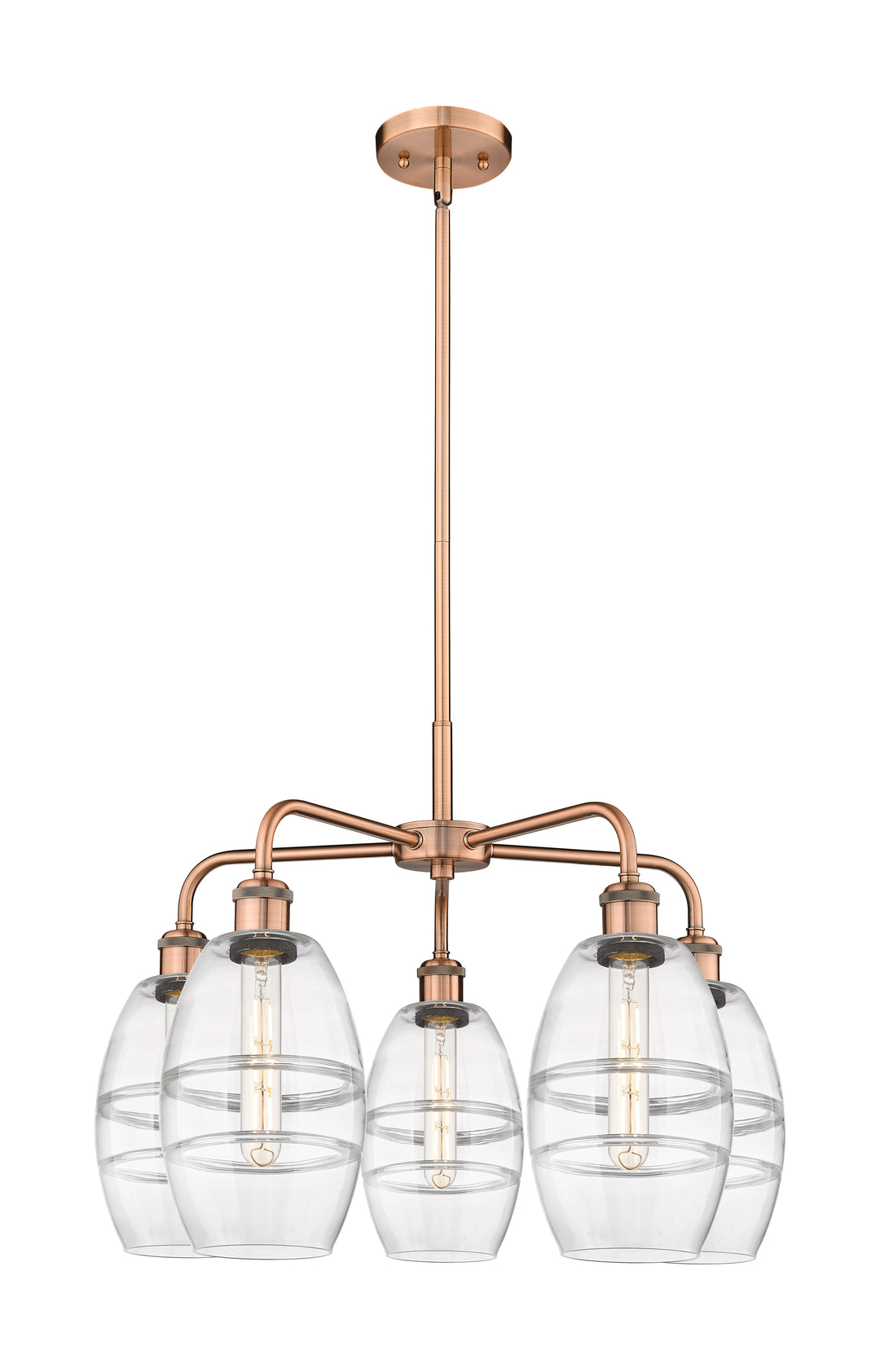 Innovations Lighting Vaz 6" Chandelier - Antique Copper Chandeliers Innovations Lighting Clear ; Glass Type: Clear  