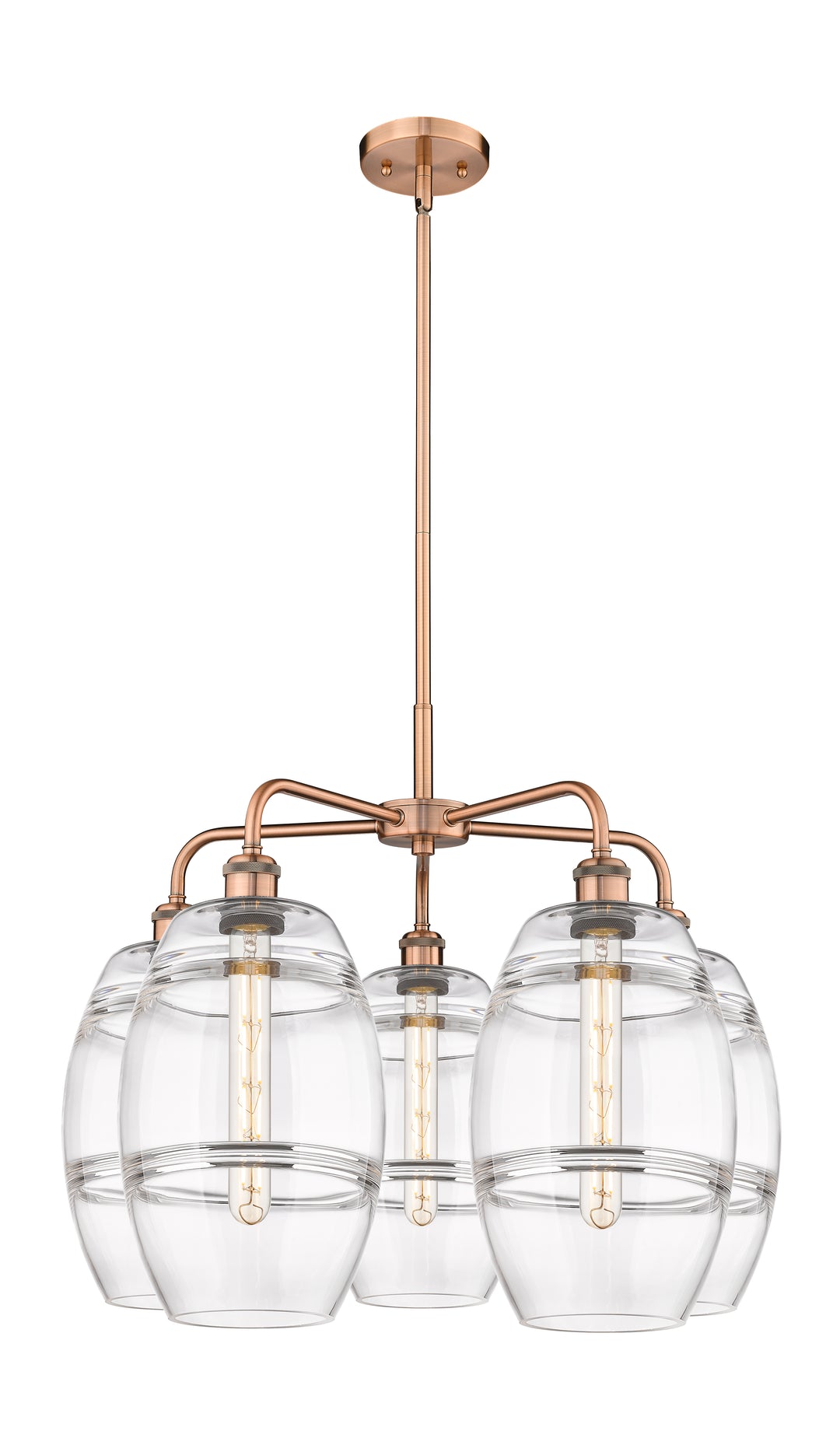 Innovations Lighting Vaz 8" Chandelier - Antique Copper Chandeliers Innovations Lighting Clear ; Glass Type: Clear  