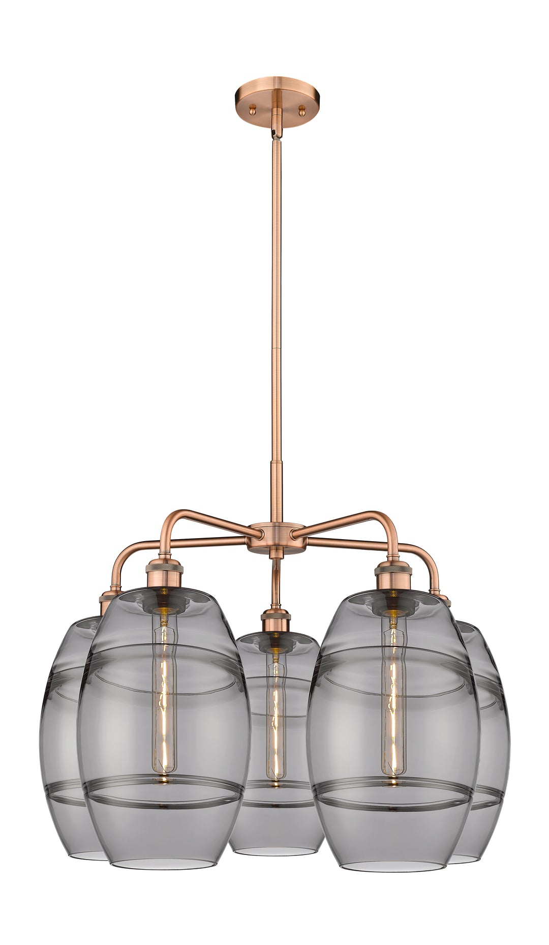 Innovations Lighting Vaz 8" Chandelier - Antique Copper Chandeliers Innovations Lighting Light Smoke ; Glass Type: Smoked  