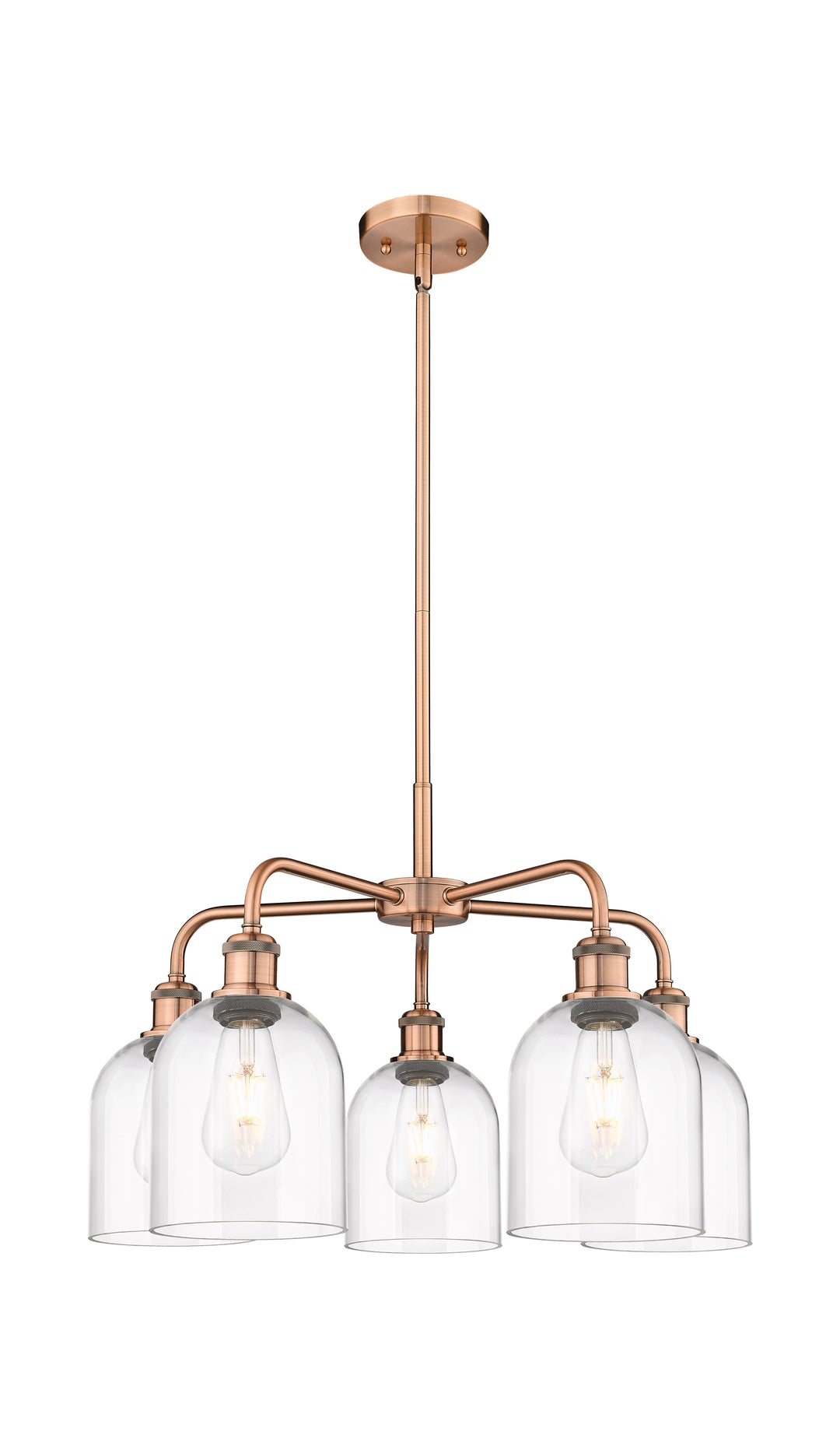 Innovations Lighting Bella 6" Chandelier Chandeliers Innovations Lighting Antique Copper Clear ; Glass Type: Clear 