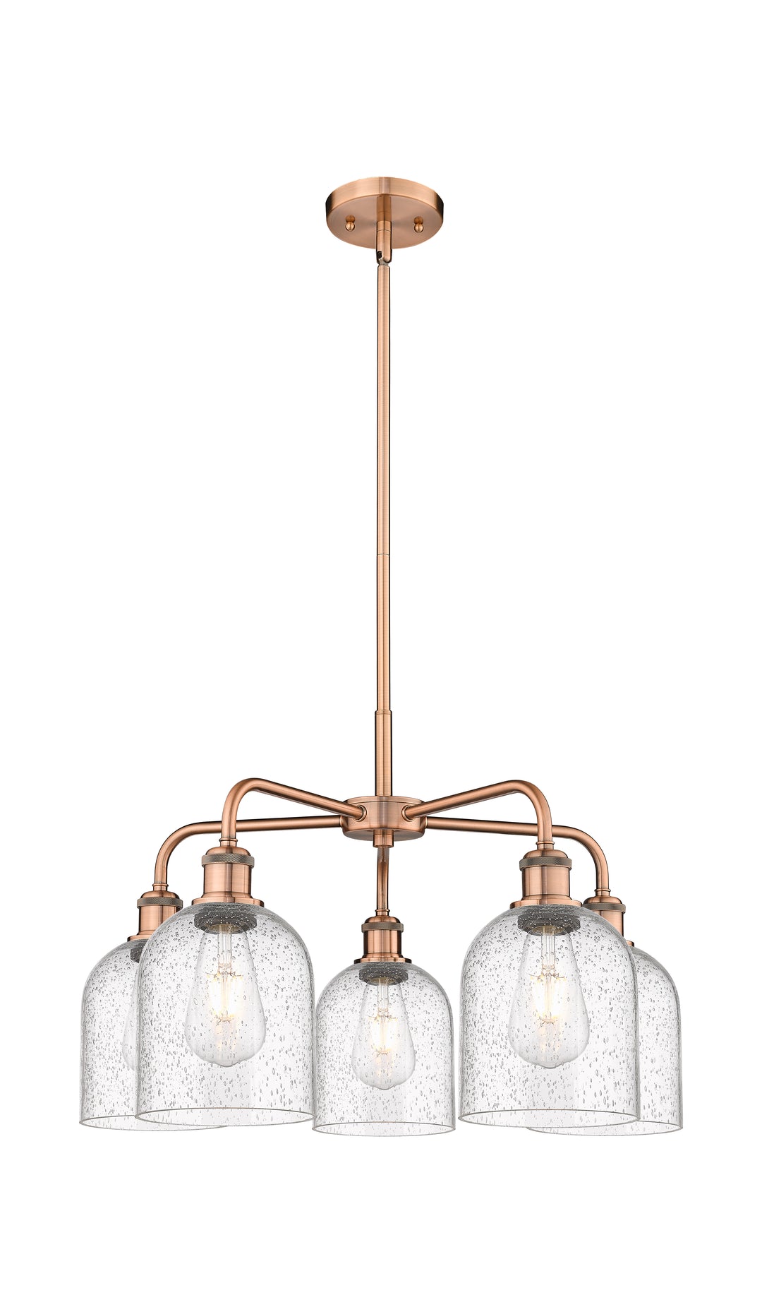 Innovations Lighting Bella 6" Chandelier Chandeliers Innovations Lighting Antique Copper Seedy ; Glass Type: Transparent 