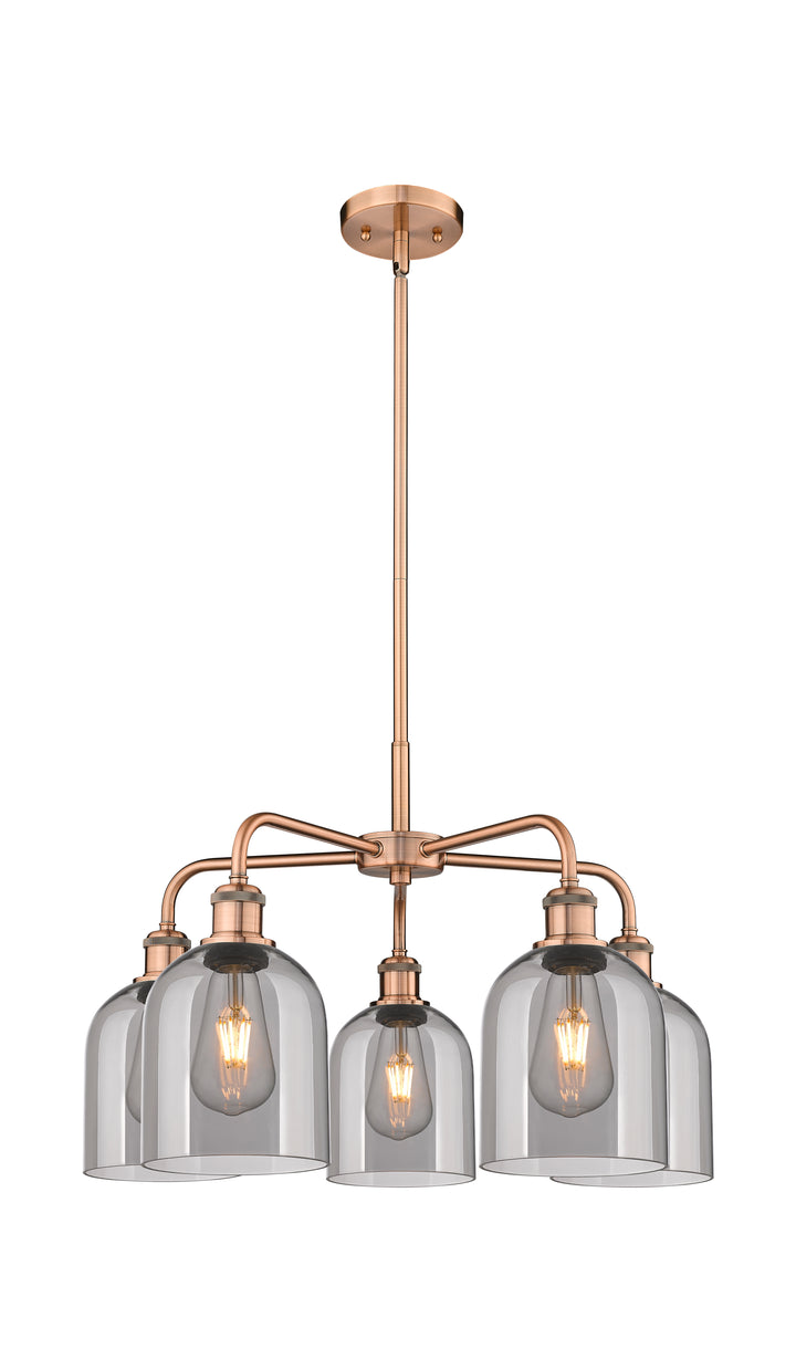 Innovations Lighting Bella 6" Chandelier Chandeliers Innovations Lighting Antique Copper Light Smoke ; Glass Type: Smoked 