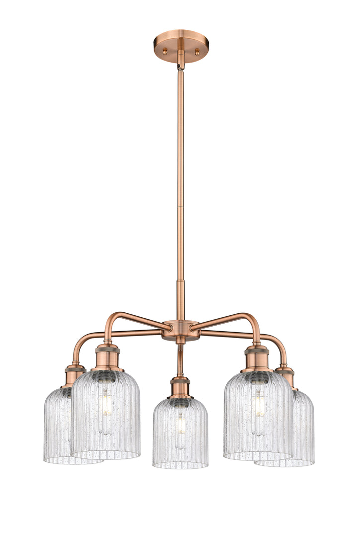 Innovations Lighting Bridal Veil 5" Chandelier Chandeliers Innovations Lighting Antique Copper Seedy ; Glass Type: Seedy; Ribbed 