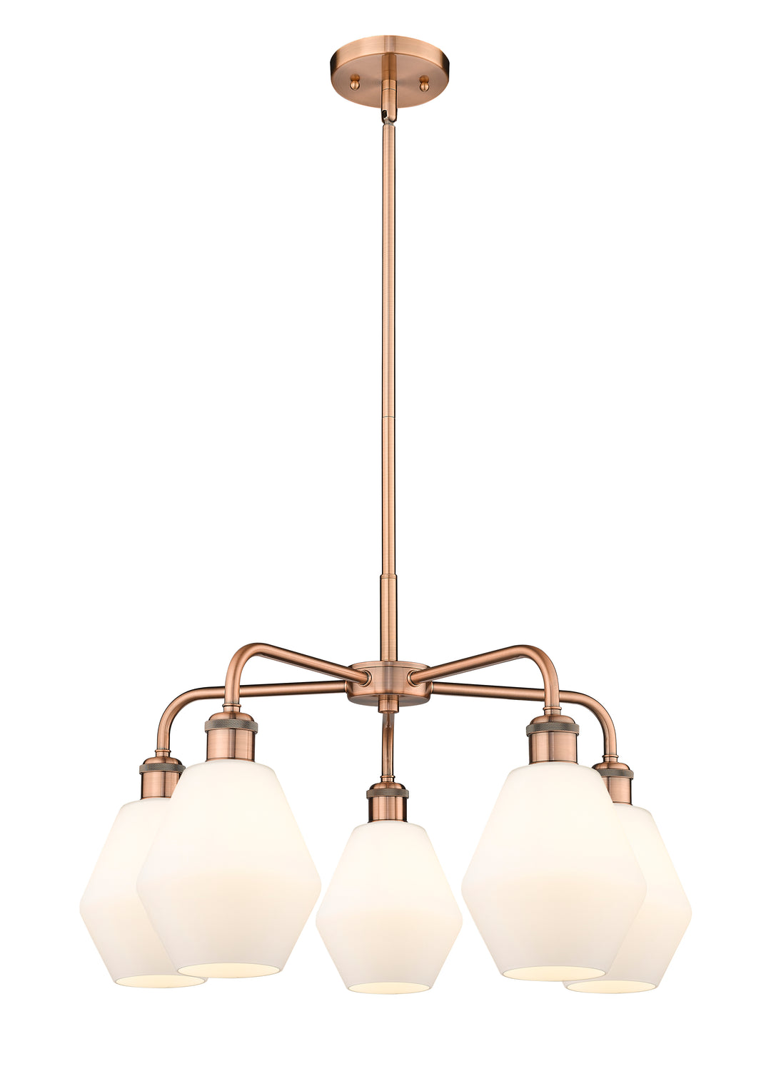 Innovations Lighting Cindyrella 6" Chandelier - Antique Copper Chandeliers Innovations Lighting Cased Matte White ; Glass Type: White  