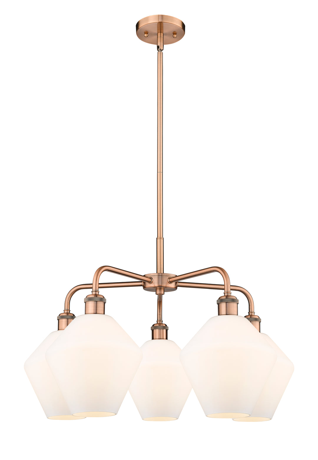 Innovations Lighting Cindyrella 8" Chandelier - Antique Copper Chandeliers Innovations Lighting Cased Matte White ; Glass Type: White  