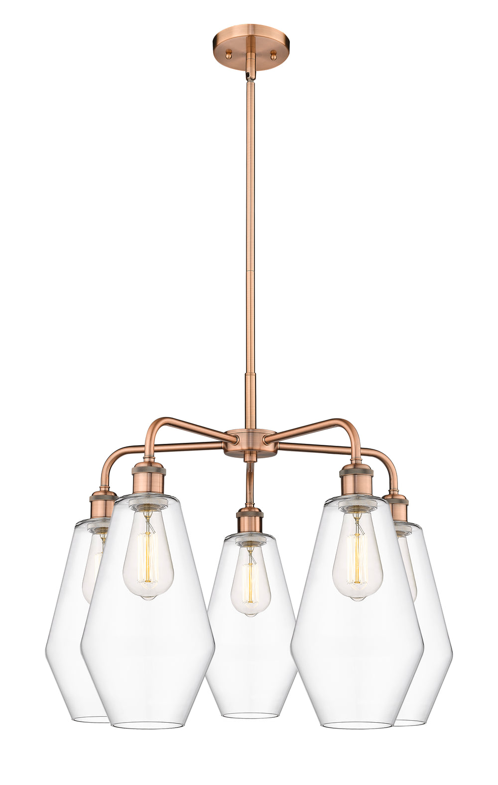 Innovations Lighting Cindyrella 7" Chandelier - Antique Copper Chandeliers Innovations Lighting Clear ; Glass Type: Clear  