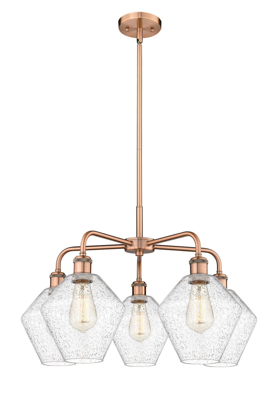 Innovations Lighting Cindyrella 8" Chandelier - Antique Copper Chandeliers Innovations Lighting Seedy ; Glass Type: Seeded  