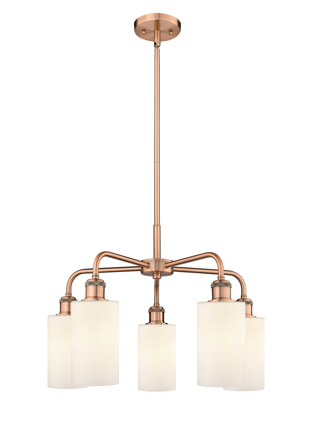 Innovations Lighting Clymer 4" Chandelier - Antique Copper Chandeliers Innovations Lighting Matte White ; Glass Type: White  