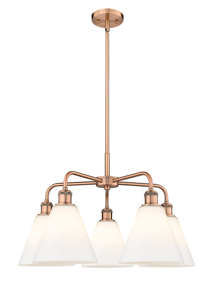 Innovations Lighting Berkshire Glass 8" Chandelier Chandeliers Innovations Lighting Antique Copper Matte White ; Glass Type: White 