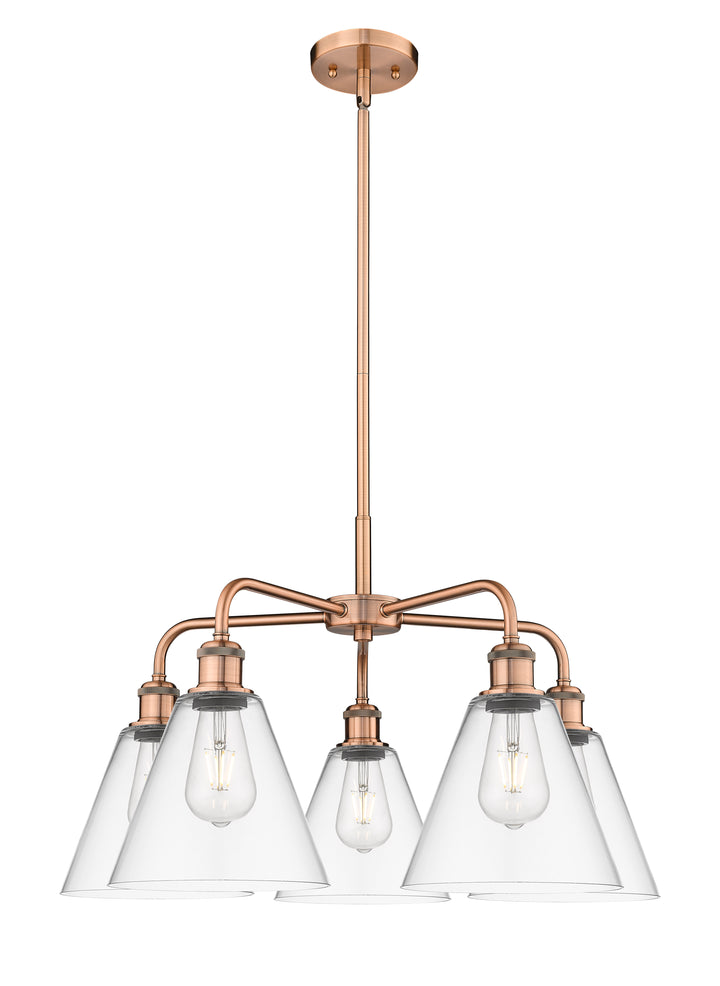 Innovations Lighting Berkshire Glass 8" Chandelier Chandeliers Innovations Lighting Antique Copper Clear ; Glass Type: Clear 