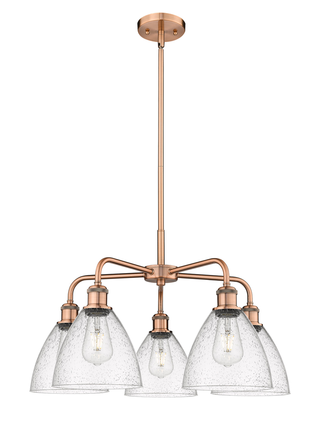 Innovations Lighting Bristol 7.5" Chandelier - Antique Copper Chandeliers Innovations Lighting Seedy ; Glass Type: Seeded  