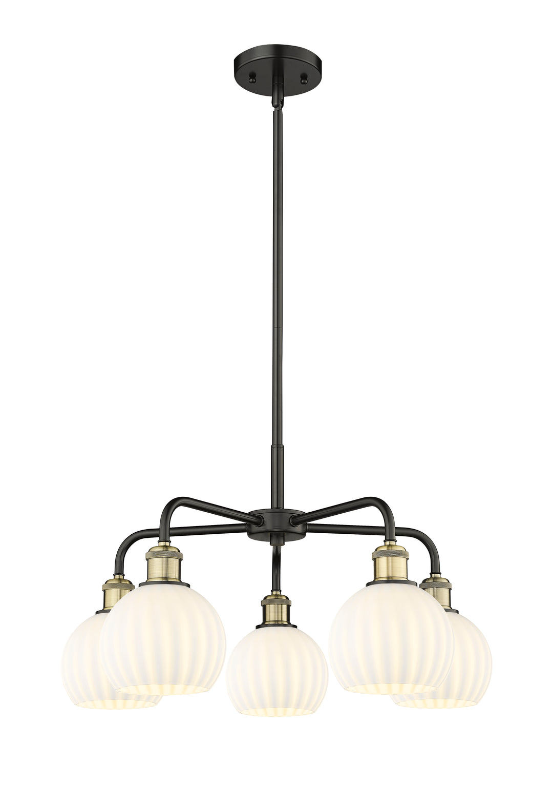 Innovations Lighting White Venetian 6" Chandelier - Black Antique Brass